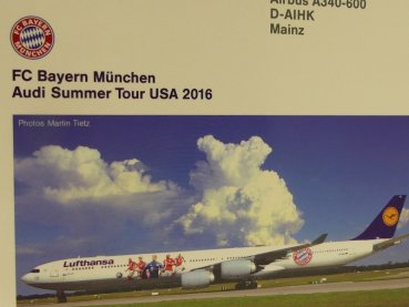 1/500 Herpa Wings Airbus A340-600 Lufthansa FC Bayern Audi Summer Tour USA 2016 529747